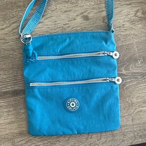 Kipling Teal Crossbody Bag with Dual Zippers